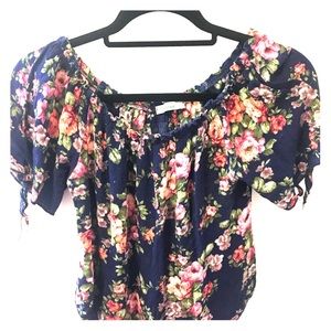 Beautiful floral off the shoulder top!